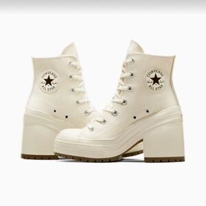 Converse Chuck 70 De Luxe Heel Hi Egret Egret‎ Black